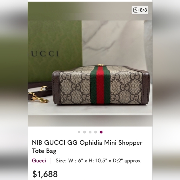 GUCCI MINI WHEEL Entries To WIN NIB Gucci Ophidia GG Mini Bag 🎊🥳 - Picture 12 of 15
